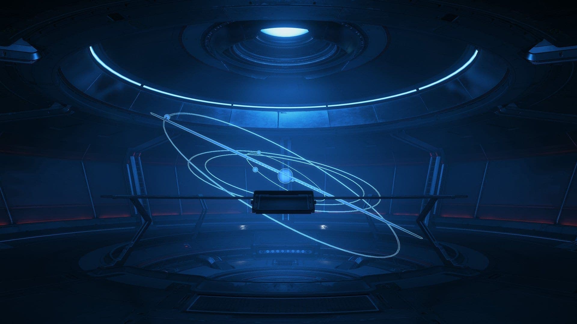 Spacecraft flying over planetary surface